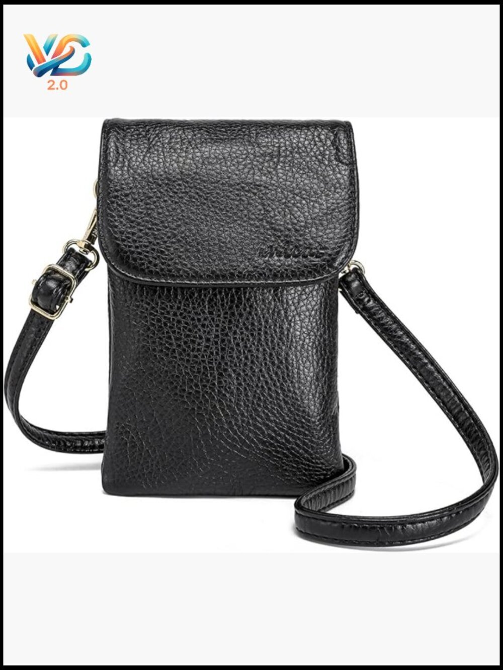 Mini Vegan Leather Crossbody Bag with Multiple Pockets for Travel